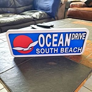 COPY - South Beach Ocean Drive Painted Wooden Sign